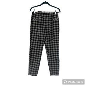 Soho Womens Size PS Black And White Plaid Ankle Pants w/ Front Tie